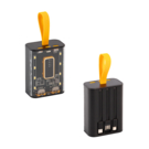 Зарядное устройство &quot;Shine&quot; 9000 mAh с LED-подсветкой, встроенными кабелями Type-C/Lightning/USB (черный с желтым)