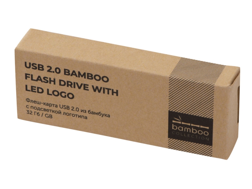 USB 2.0- флешка на 32 Гб c подсветкой логотипа Bamboo LED (Изображение 5)