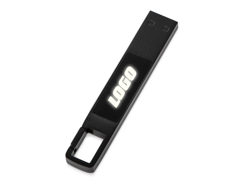 USB 2.0- флешка на 32 Гб c подсветкой логотипа Hook LED (Изображение 1)