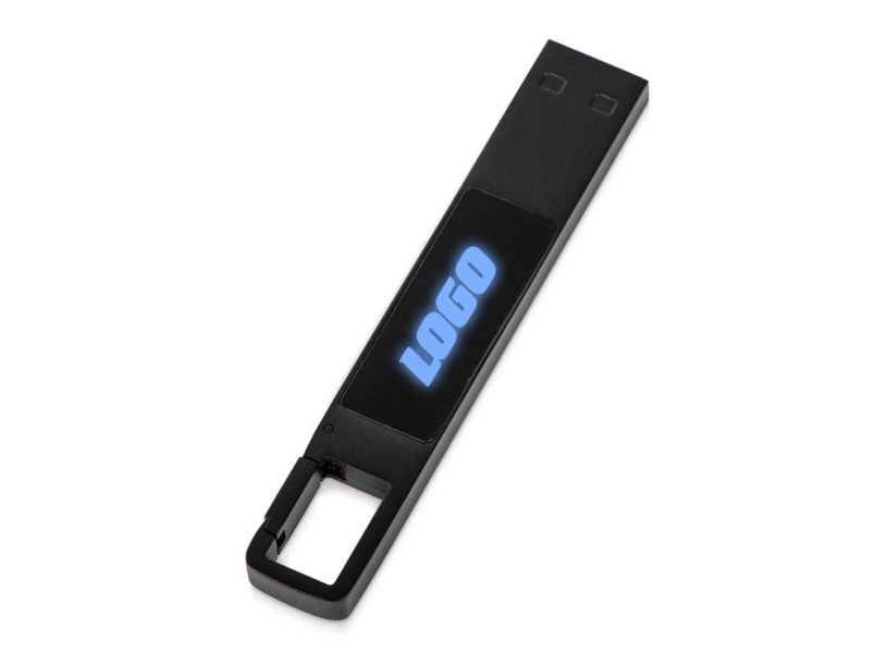 USB 2.0- флешка на 32 Гб c подсветкой логотипа Hook LED (темно-серый)  (Изображение 1)