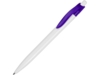 Ручка пластиковая шариковая Какаду (белый/фиолетовый)  (Изображение 1)