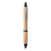 Ручка шариковая из бамбука и пл (черный) (Изображение 1)