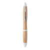 Ручка шариковая из бамбука и пл (белый) (Изображение 1)