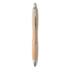 Ручка шариковая из бамбука и пл (тускло-серебряный) (Изображение 1)