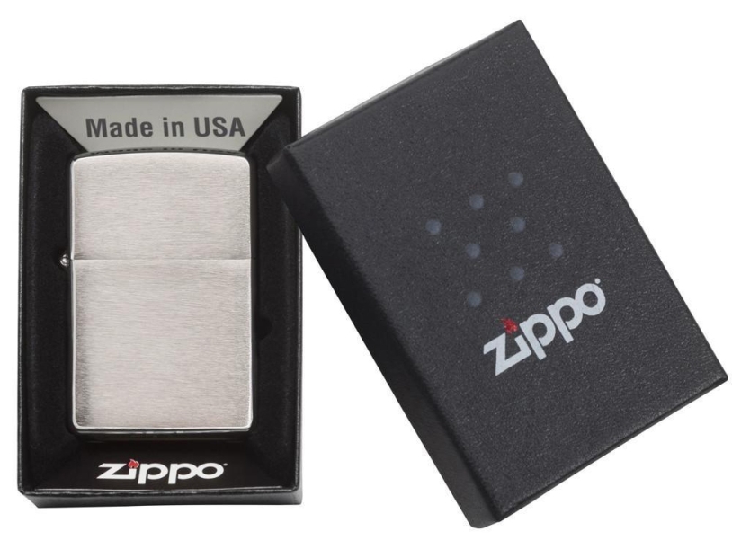 Зажигалка ZIPPO Classic с покрытием Brushed Chrome, латунь/сталь, серебристая, матовая, 38x13x57 мм (Изображение 4)