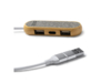 USB-хаб BADOC с корпусом из бамбука и ткани RPET, серый меланж (Изображение 2)