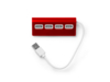 USB хаб PLERION (красный)  (Изображение 1)