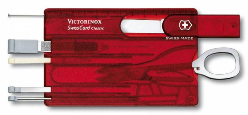 Набор инструментов SwissCard, полупрозрачный красный (Изображение 2)