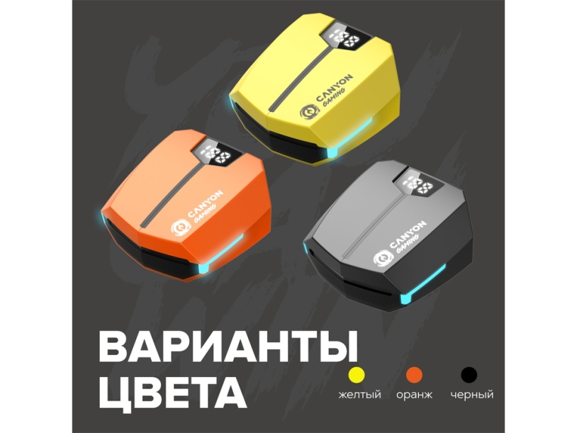 Наушники беспроводные игровые GTWS-2 (желтый)  (Изображение 9)