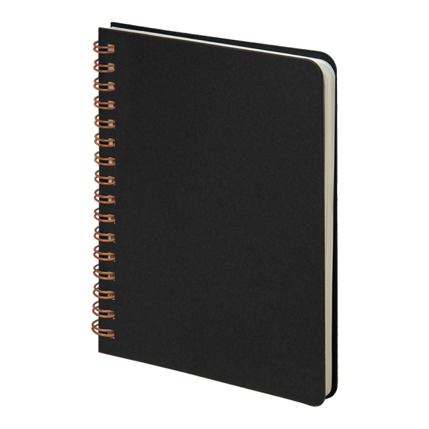 Блокнот на двойной пружине HELIX MINI, 105 х 150  мм, черный с оранжевым, блок в клетку (Изображение 1)