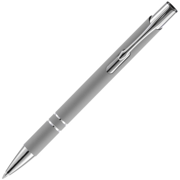 Ручка шариковая Keskus Soft Touch, серая (Изображение 3)