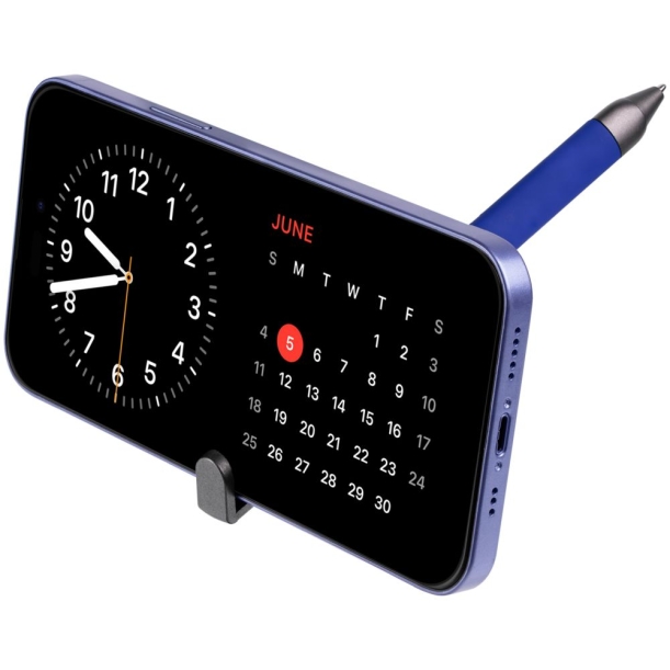 Ручка шариковая Standic с подставкой для телефона, синяя (Изображение 7)