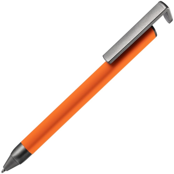 Ручка шариковая Standic с подставкой для телефона, оранжевая (Изображение 1)