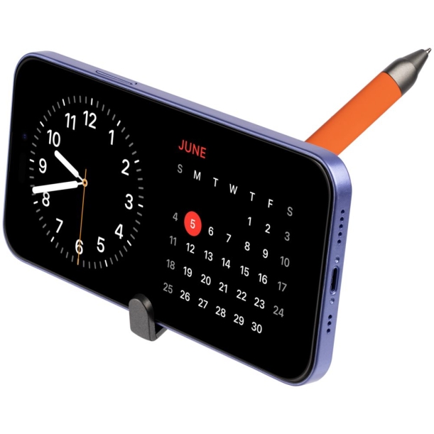 Ручка шариковая Standic с подставкой для телефона, оранжевая (Изображение 7)