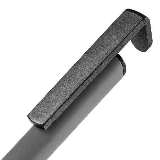 Ручка шариковая Standic с подставкой для телефона, серая (Изображение 5)