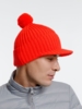 Вязаная шапка с козырьком Peaky, красная (кармин) (Изображение 6)