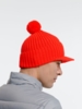 Вязаная шапка с козырьком Peaky, красная (кармин) (Изображение 7)