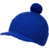 Вязаная шапка с козырьком Peaky, синяя (василек) (Изображение 1)