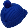 Вязаная шапка с козырьком Peaky, синяя (василек) (Изображение 3)