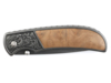 Нож складной Stinger, 71 мм, (чёрный), материал рукояти: сталь/дерево (коричневый) (Изображение 2)