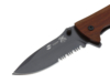 Нож складной Stinger, 80 мм (чёрный), материал рукояти: сталь/сандаловое дерево (коричневый) (Изображение 4)