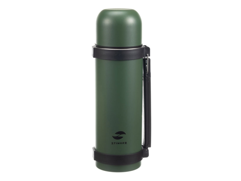 Термос широкий с ручкой, 1200 мл (зеленый)  (Изображение 1)
