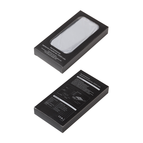 Беспроводное зарядное (22.5/15W) устройство "Topfull SOFTTOUCH" 10000 mAh с подсветкой лого, присосками, встроенными кабелями, с подставкой (черный) (Изображение 5)
