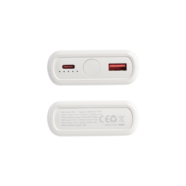 Беспроводное зарядное (22.5/15W) устройство "ALL-in-1" 10000 mAh (белый) (Изображение 4)