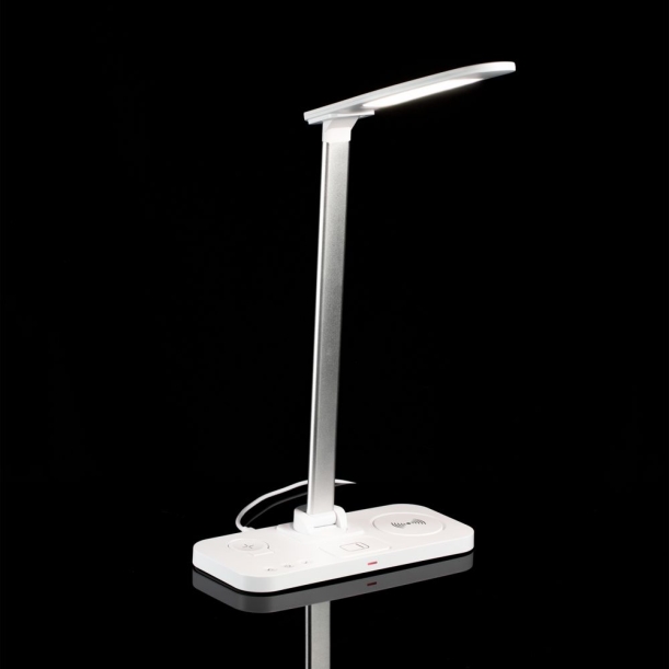 Настольная лампа с беспроводной зарядкой Power Light, белая (Изображение 13)