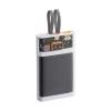 Зарядное (22.5W) устройство "Link" 10000 mAh с прозрачным корпусом, цифровым индикатором заряда и встроенными Type-C/Lightning кабелями (белый/черный) (Изображение 1)