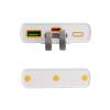 Зарядное (22.5W) устройство "Link" 10000 mAh с прозрачным корпусом, цифровым индикатором заряда и встроенными Type-C/Lightning кабелями (белый/черный) (Изображение 3)