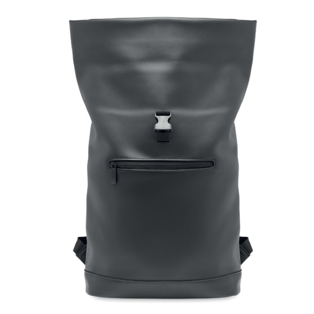 Рюкзак для ноутбука PU Rolltop (черный) (Изображение 6)