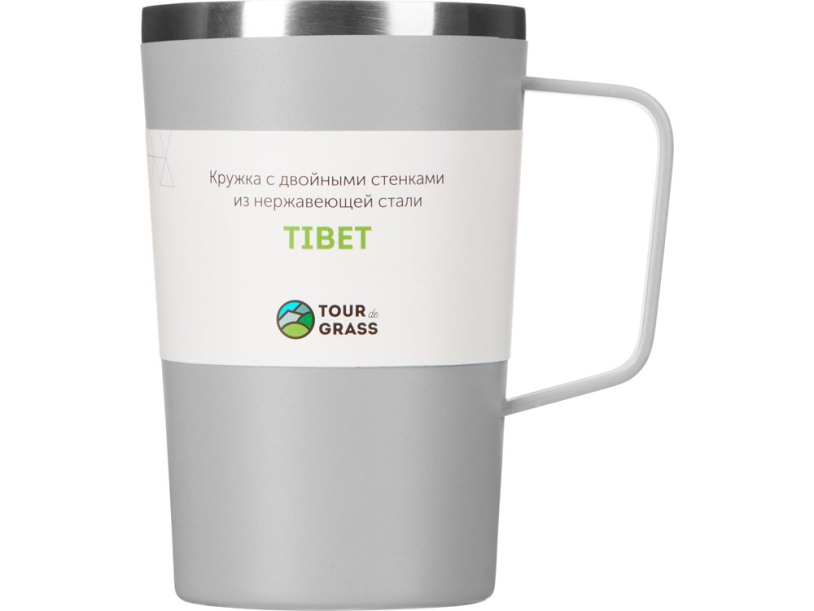 Стальная кружка с двойными стенками и порошковым покрытием Tibet (серый)  (Изображение 4)