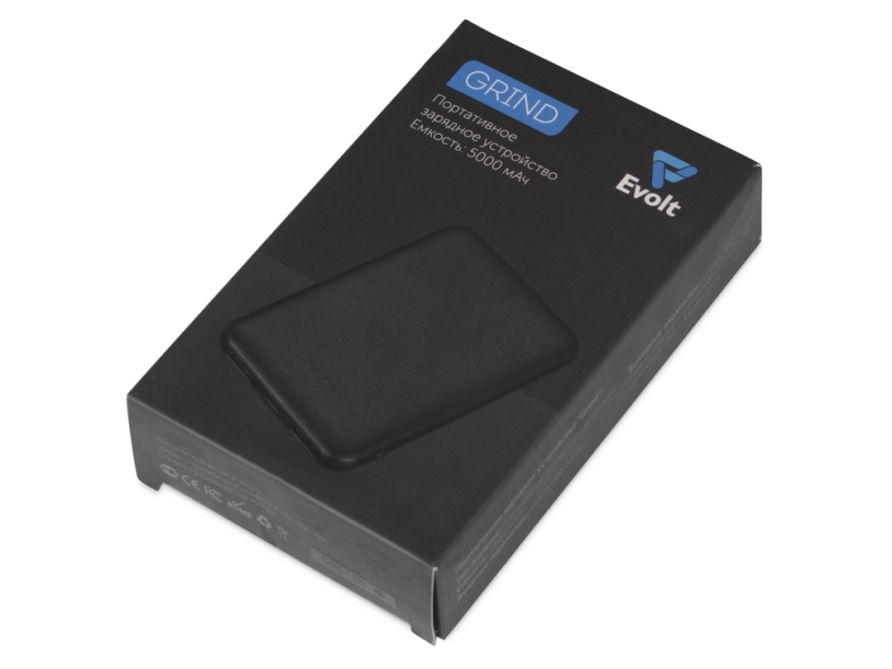Портативное зарядное устройствоGrind, 5000 mAh, черный (Изображение 12)