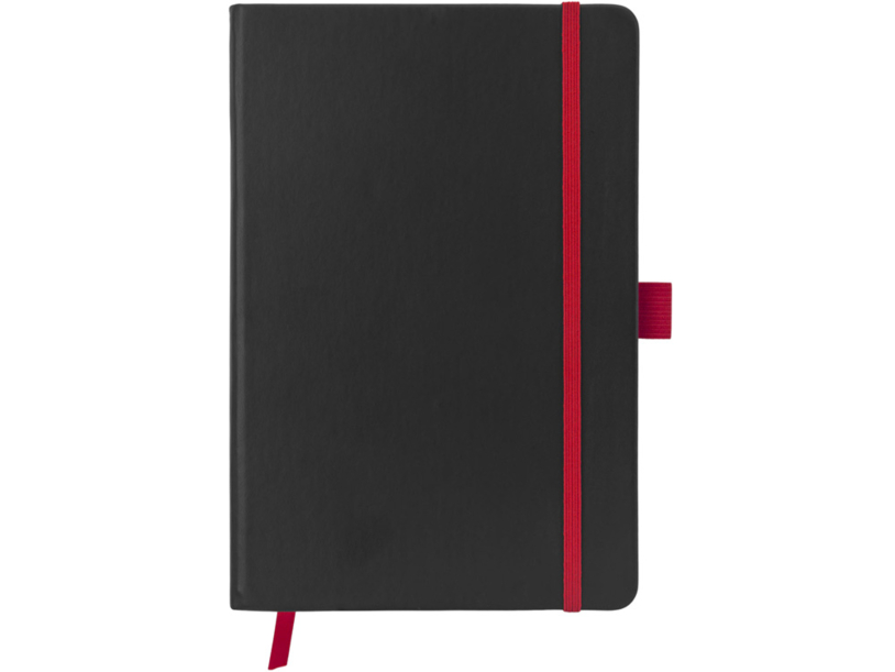 Блокнот ColorNote Black, твердая обложка A5, 80 листов, черный с красным (Изображение 3)