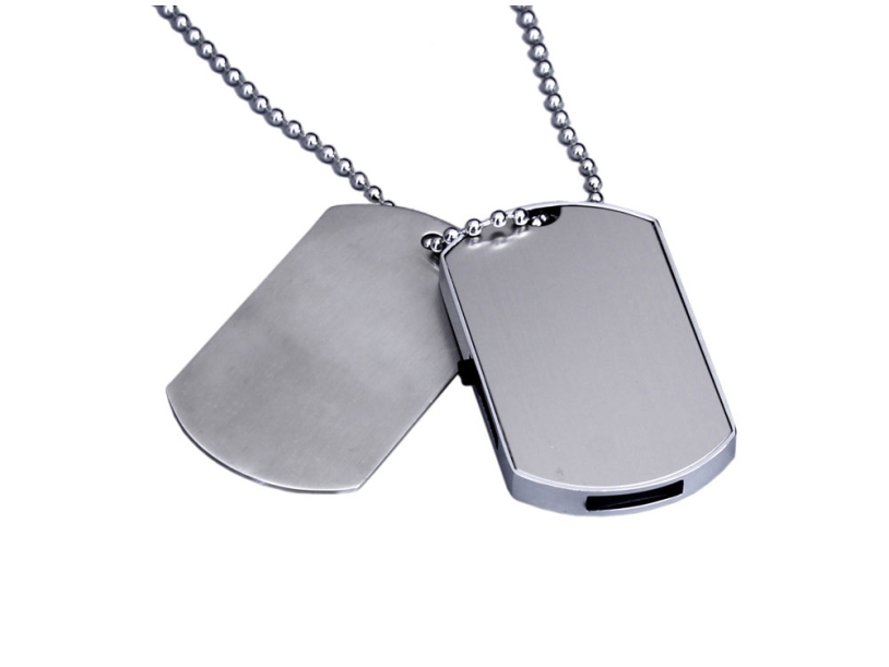 USB 2.0-флешка на 8 Гб в виде армейского жетона (серебристый) 8Gb (Изображение 2)