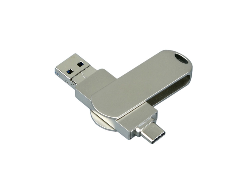 USB 3.0-флешка на 32 Гб для айфона 3 в 1 (серебристый) 32Gb (Изображение 1)