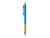 Ручка шариковая металлическая с бамбуковой вставкой PENTA (голубой)  (Изображение 4)