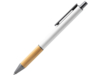 Ручка шариковая металлическая с бамбуковой вставкой PENTA (белый)  (Изображение 1)