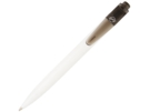 Ручка пластиковая шариковая Thalaasa (черный прозрачный/белый) 