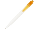 Ручка пластиковая шариковая Thalaasa (оранжевый прозрачный/белый) 