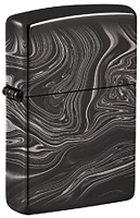 Зажигалка ZIPPO Marble Pattern с покрытием High Polish Black, латунь/сталь, чёрная, 38x13x57 мм