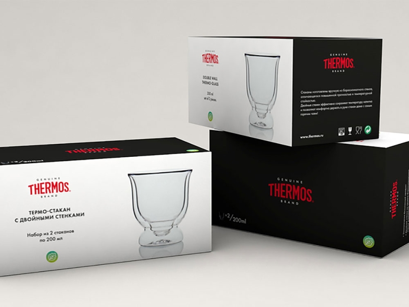 Набор стаканов из двойного стекла THERMOS, 200мл () 200 мл (Изображение 3)