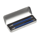 Набор &quot;Aurora&quot; (ручка+карандаш), покрытие soft touch (темно-синий/серебристый)