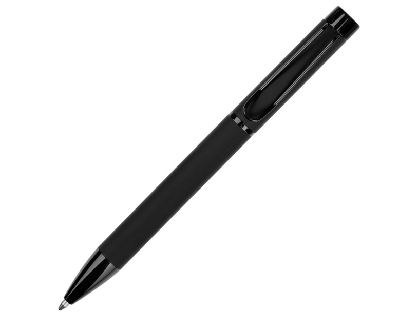 Металлическая шариковая ручка Black Lama, софт-тач, черный (Изображение 1)