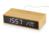 Часы настольные с беспроводной зарядкой Index, 10 Вт, бамбук (Изображение 1)