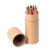 Набор цветных карандашей мини FLORA ,12 цветов, в тубе, дерево, картон (Изображение 1)