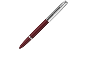 Ручка перьевая Parker 51 Core, F (красный/серебристый) 