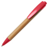 Ручка шариковая N17, бежевый/красный, бамбук, пшенич. волокно, переработан. пласт, цвет чернил синий (Изображение 1)