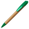 Ручка шариковая N17, бежевый/зеленый, бамбук, пшенич. волокно, переработан. пласт, цвет чернил синий (Изображение 1)
